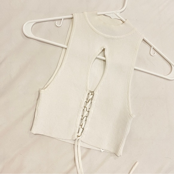 Bershka lace up cutout crop top XS - Picture 1 of 5